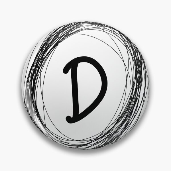 Item preview, D inital black framed monogram designed and sold by Words-Artist.