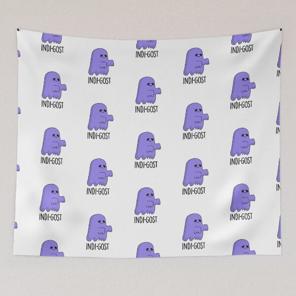 Item preview, Indi-gost Halloween Funny Indigo Ghost Puns  designed and sold by punnybone.