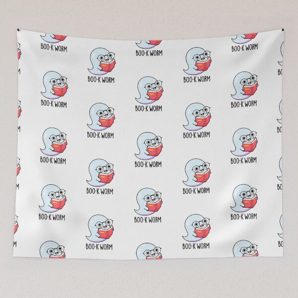 Item preview, Boo-k Worm Halloween Funny Bookworm Ghost Puns  designed and sold by punnybone.