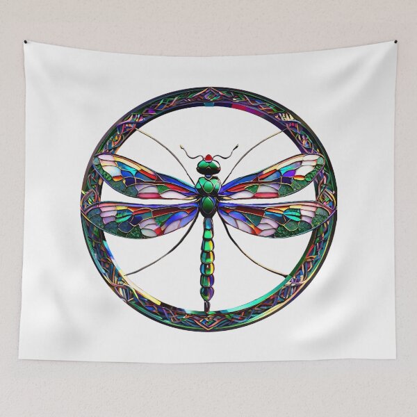 Item preview, Stained Glass Dragonfly In Circle designed and sold by funisessential.