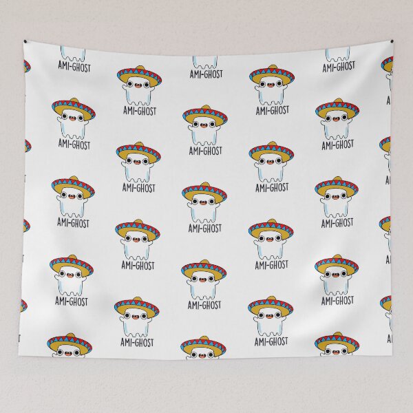 Item preview, Ami-gost Halloween Funny Mexican Amigo Ghost Puns  designed and sold by punnybone.