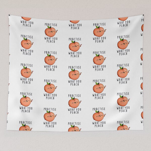Item preview, Practise What You Peach Positive Fruit Puns  designed and sold by punnybone.