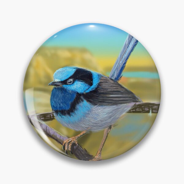 Item preview, Blue wren at nut by Ian Shiel designed and sold by Ruckrova.