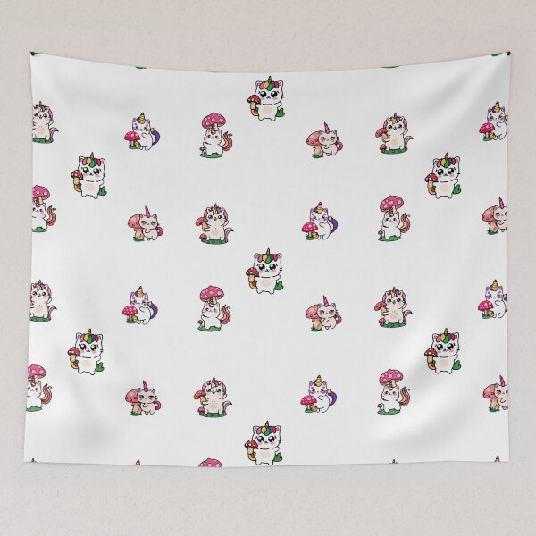 Item preview, cute little unicat playing with mushroom designed and sold by ZekoStick.