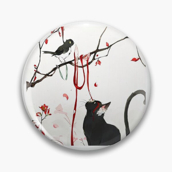 Item preview, Cat and Bird red fate designed and sold by Printsalotl.