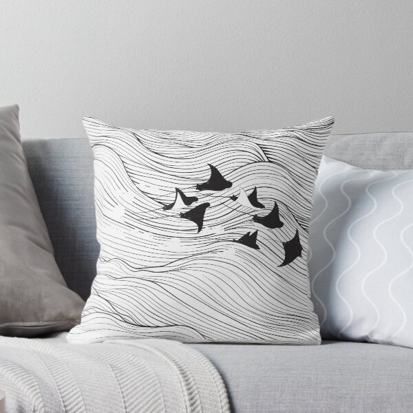 Item preview, Manta Ray waves Line Art designed and sold by SurfolioPrints.