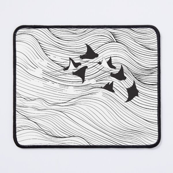 Item preview, Manta Ray waves Line Art designed and sold by SurfolioPrints.