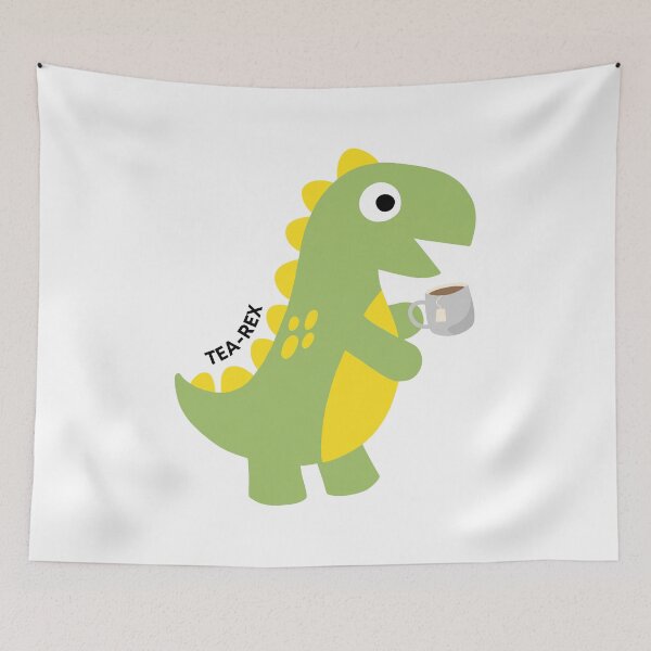 Item preview, T-Rex with a cup of tea designed and sold by JileeArt.