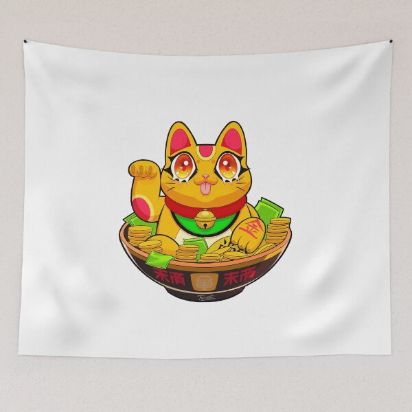 Item preview, Cute Maneki Neko Ramen T-Shirt 4 designed and sold by FelixantosArt.