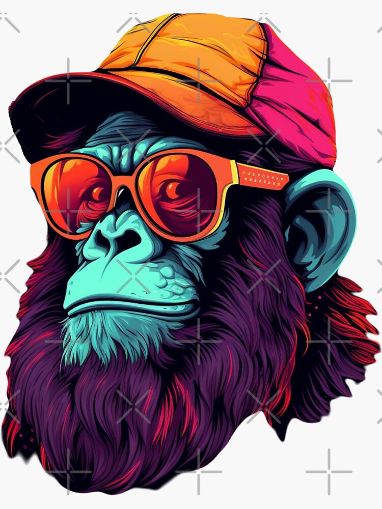 Monkey wearing red glasses 