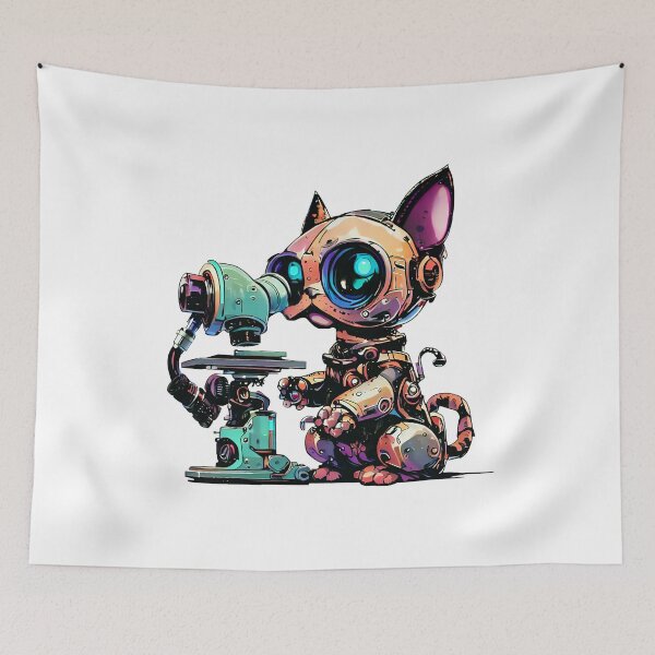 Item preview, Robo-Cat Using A Microscope! designed and sold by kukamatsu.
