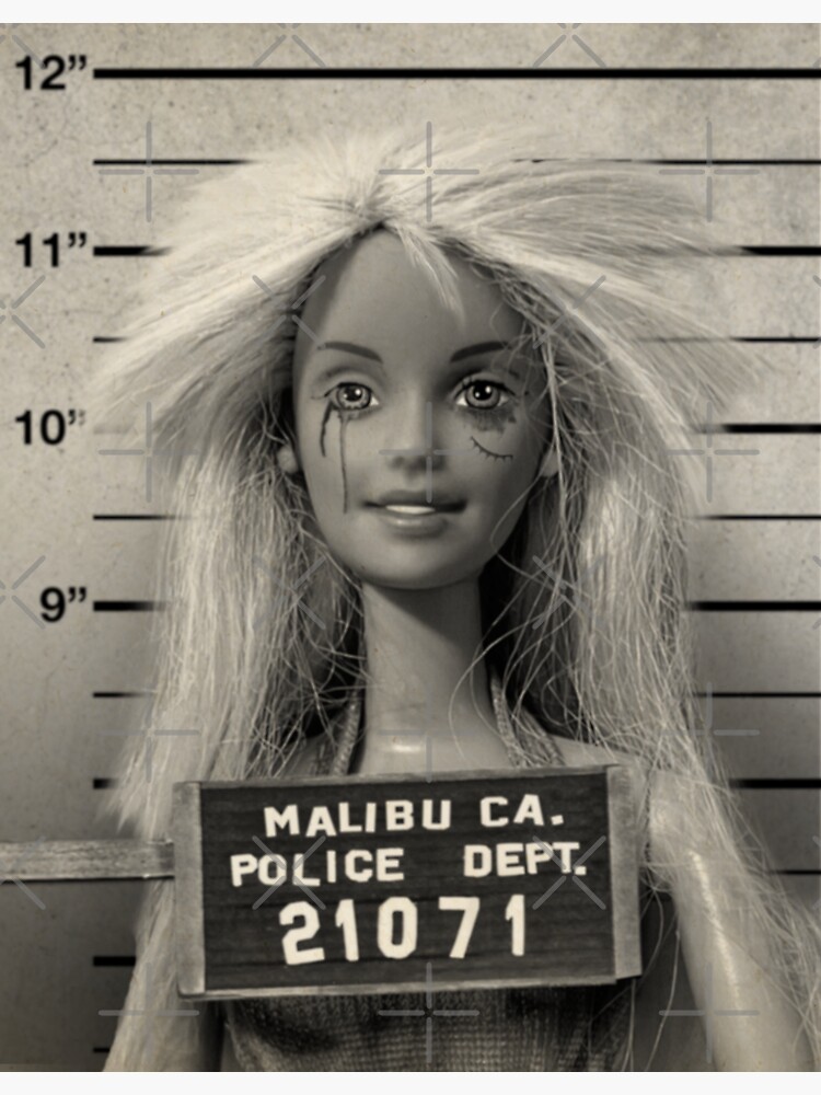 "Barbie Mugshot by © Purkins Originals" Sticker for Sale by Purkins