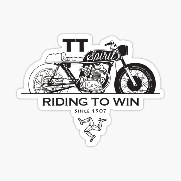 Isle Of Man Manx TT Racing Spirit Of The Racers Tourist Trophy Biker Races Graphic Sticker