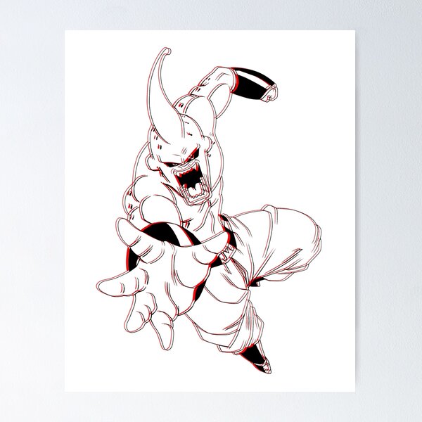 majin buu saga sticker poster, dragon ball z poster, anime poster, size:12x18  inch