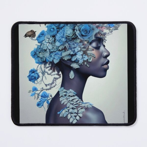 Item preview, Feminine Grace: Beautiful Black Woman Embraced by Blooms designed and sold by FemaleEnergyZ.