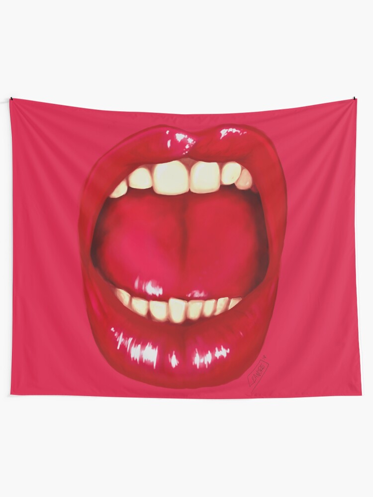 Alternate view of Shouting Mouth Tapestry