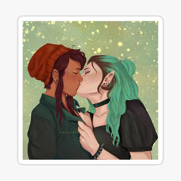  Lumity Kiss (Luz Noceda & Amity Blight Kissing in THO) The Owl  House Season 2 Fanart Bumper Sticker Vinyl Decal 5