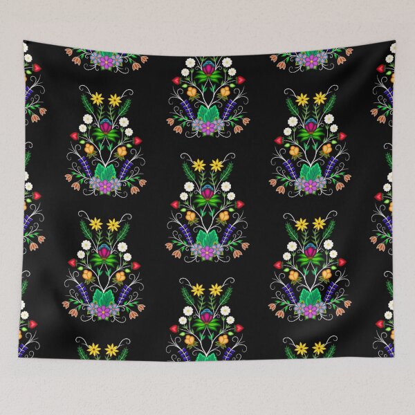 Item preview, Ojibwe Floral Motif for a Velvet Vest designed and sold by ojiberishdsgns.