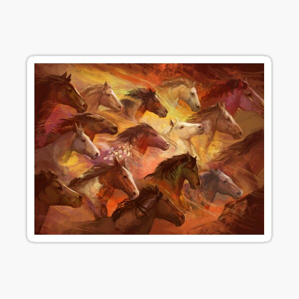 Running Horses Sticker