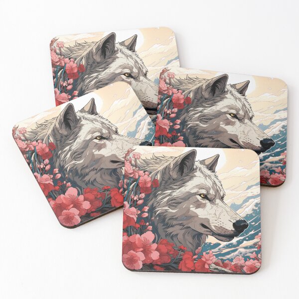 Item preview, Wolf with Flowers & Mountains #6 | Floral Wolfs designed and sold by Epic Craftroom.