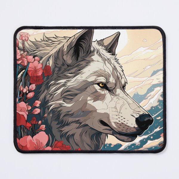 Item preview, Wolf with Flowers & Mountains #6 | Floral Wolfs designed and sold by Epic Craftroom.