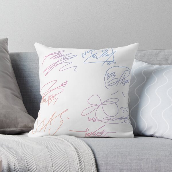 BTS GROUP SIGNATURES Throw Pillow