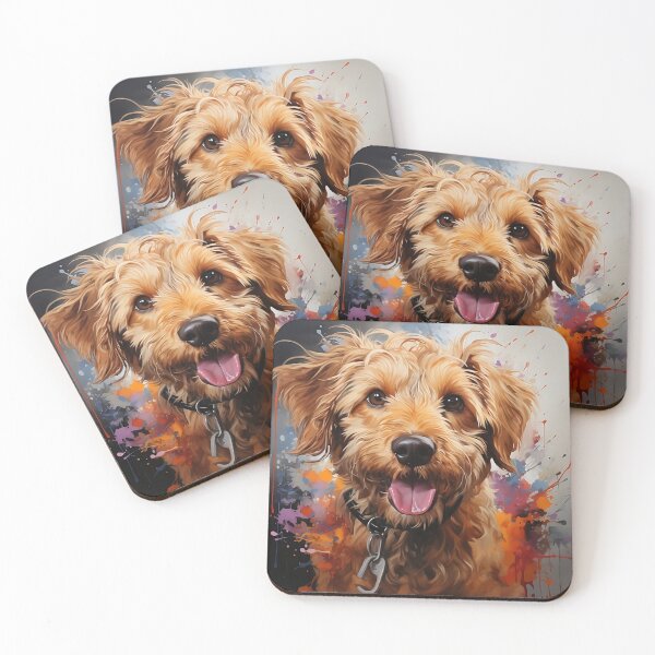 Item preview, Cute Goldendoodle acrylic painting designed and sold by aimber.