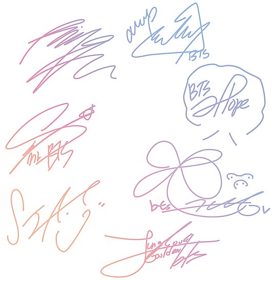 "BTS GROUP SIGNATURES" Photographic Prints by imgoodimdone