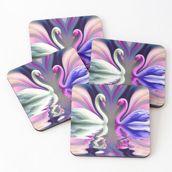 Item preview, Liquid Abstract Swans designed and sold by purplesensation.