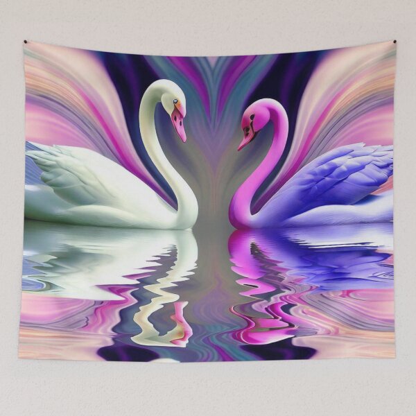 Item preview, Liquid Abstract Swans designed and sold by purplesensation.
