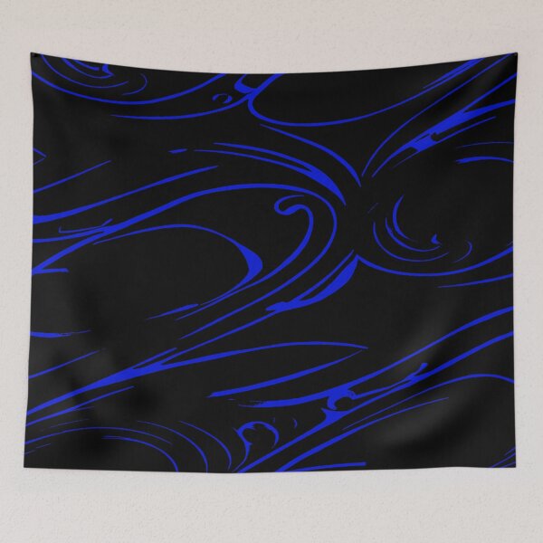 Item preview, Random Swirls and Twirls in Black and Brilliant Blue Lines designed and sold by deniselynnimage.
