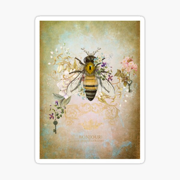 Honey Bee Vintage Portrait Style Sticker