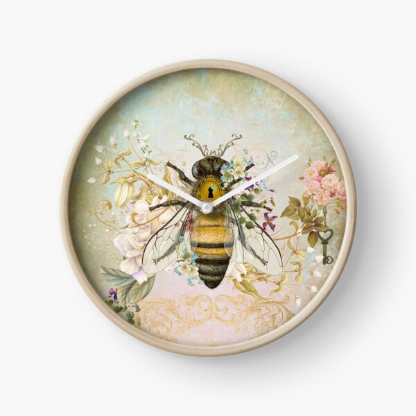 Honey Bee Vintage Portrait Style Clock