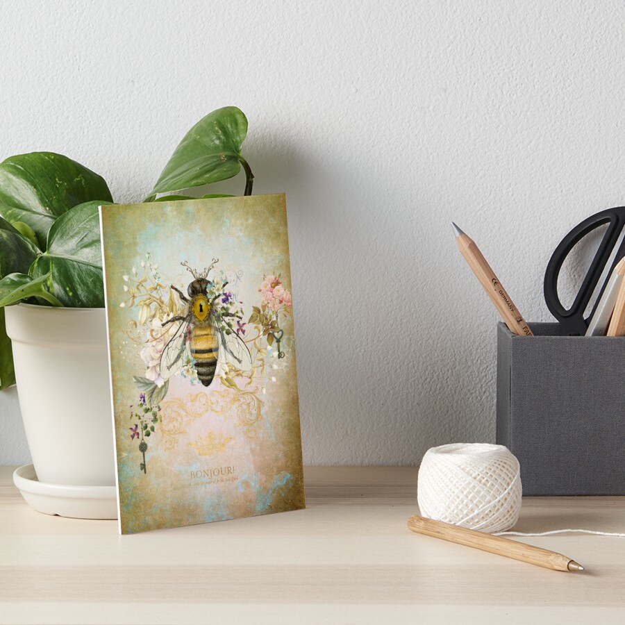 Download Honey Bee Vintage Portrait Style Art Board Print By Autumnsgoddess Redbubble