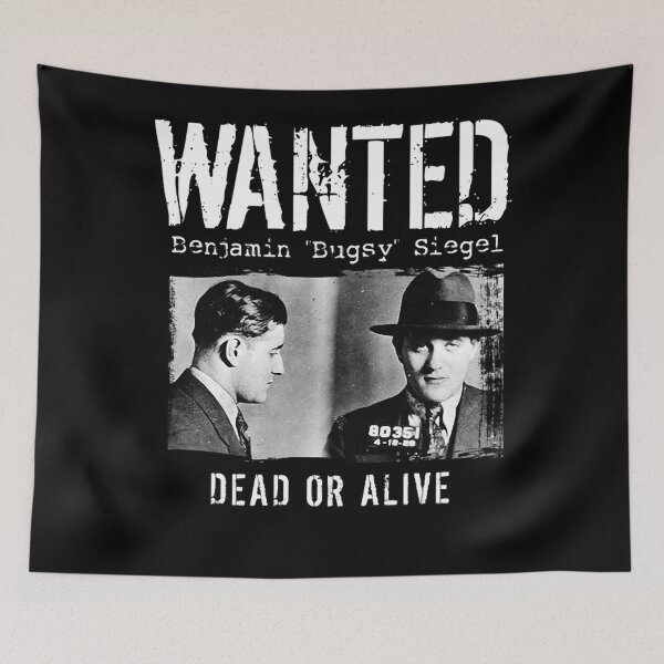Item preview, Búgsy Siégel Mugshot - Wanted Dead or Alive designed and sold by LucidMarchantG.