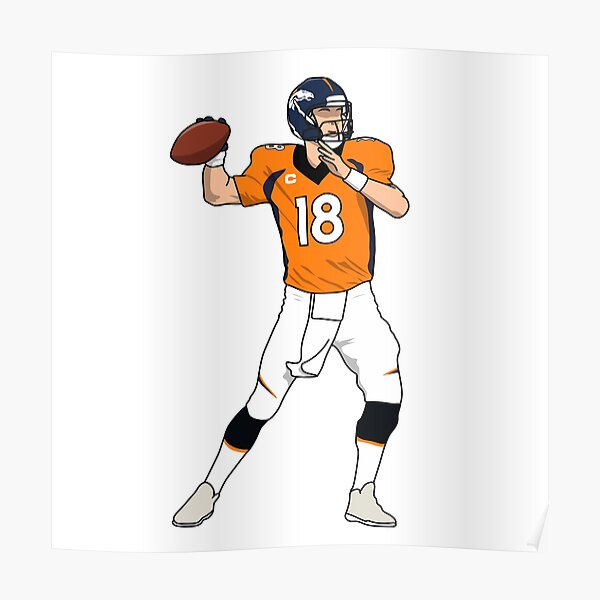 Denver Broncos Peyton Manning Football Wall Posters with 6 Sizes