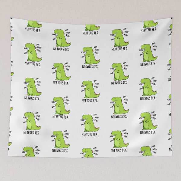 Item preview, Nervous Rex TRex Funny Dinosaur Puns  designed and sold by punnybone.