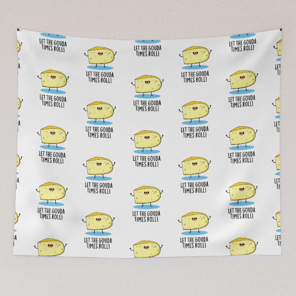 Item preview, Let The Gouda Times Roll Funny Cheese Puns  designed and sold by punnybone.