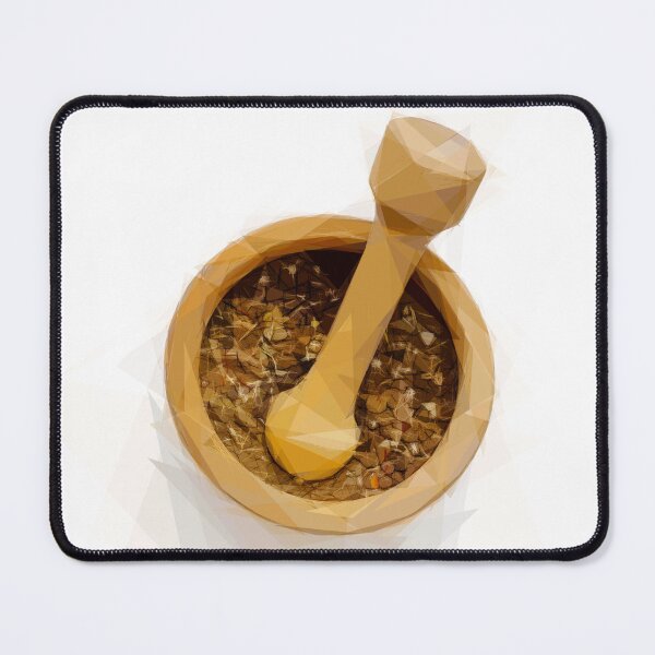 Item preview, Wooden pestle and mortar. Image created using geometric shapes designed and sold by EdgyEdgeArt.
