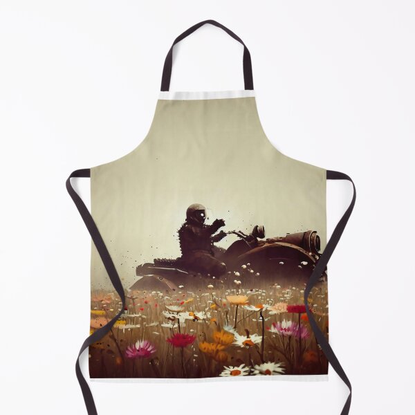 Item preview, Man on vehicle in flower meadow designed and sold by Fantes.