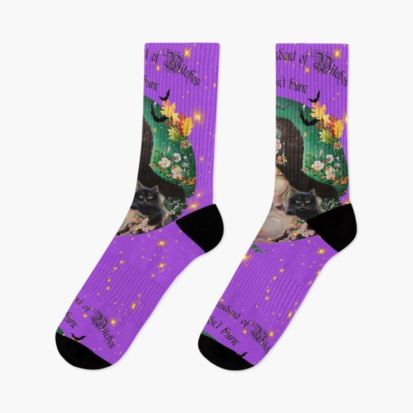 Item preview, Halloween witch with black kitten purple background designed and sold by Gabriella  Szabo.