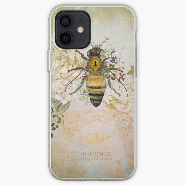 Honey Bee Vintage Portrait Style iPhone Soft Case