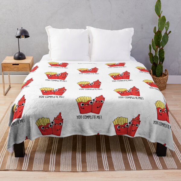 Item preview, You Complete Me Fries Ketchup Funny Food Puns  designed and sold by punnybone.