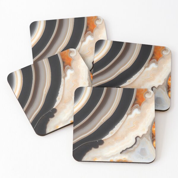 Item preview, Agate pattern - Black, cream , orange, brown, gray designed and sold by Pixeledfox.