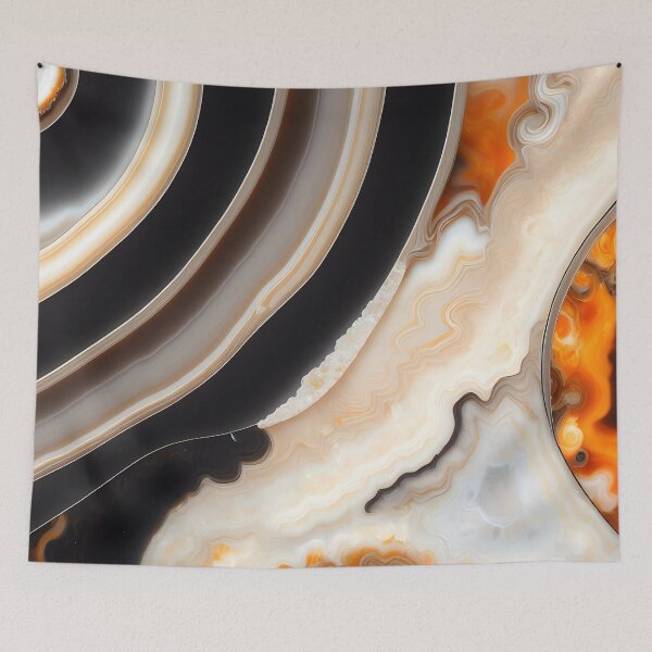 Item preview, Agate pattern - Black, cream , orange, brown, gray designed and sold by Pixeledfox.