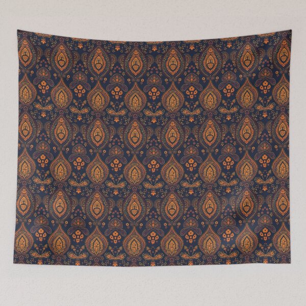 Item preview, Summery modern pattern reminiscent of the Indian style designed and sold by Pflugart.
