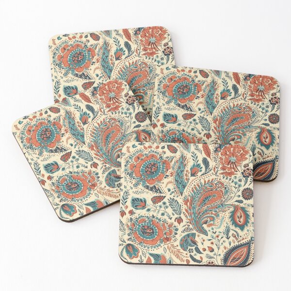 Item preview, Summery modern pattern reminiscent of the Indian style designed and sold by Pflugart.