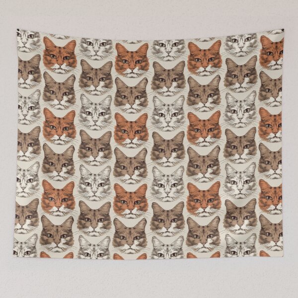 Item preview, Summery modern pattern with cat motifs designed and sold by Pflugart.