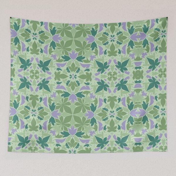 Item preview, Lilac and Matcha Leaf Pattern designed and sold by viridessense.