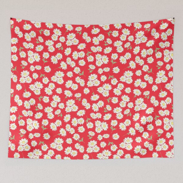 Item preview, sunflower mini small ditsy daisy vintage vibe red daisies prairie style designed and sold by blomastudios.